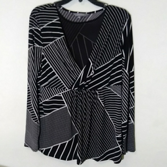 DAISY Fuentes Faux wrap black long sleeve tunic XL - Picture 1 of 8